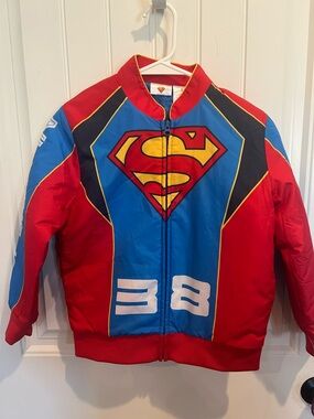 DC Comics Superman Red & Blue Kids Bomber Jacket Zip Up M / 8